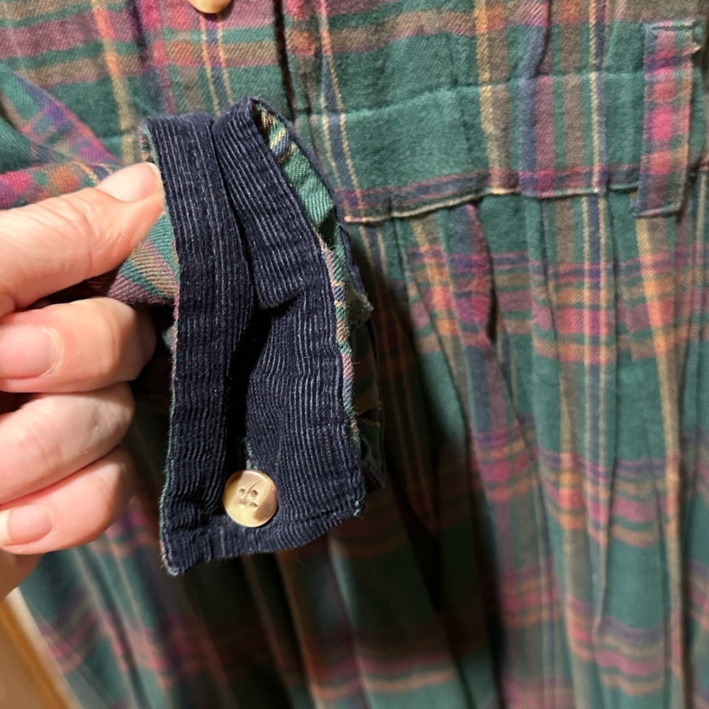Vintage Eddie Bauer Multicolor Plaid Button-Up Dress - Picture 2 of 4